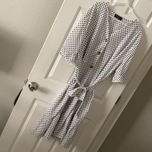 Rebdolls Polkadot Ruffle sleeve MIDI Dress